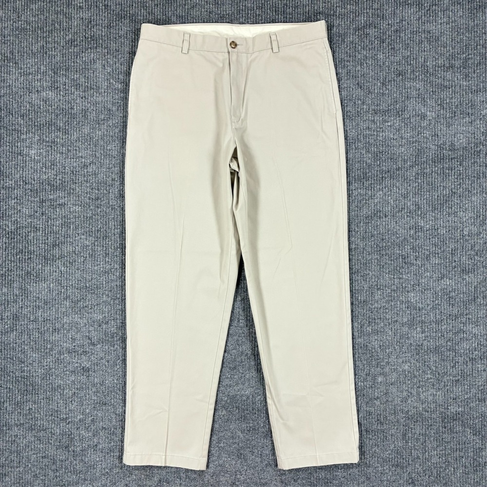 L.L.Bean Classic Fit Mens Chino Pants Size 36x32 Cotton Flat Front Mid Rise